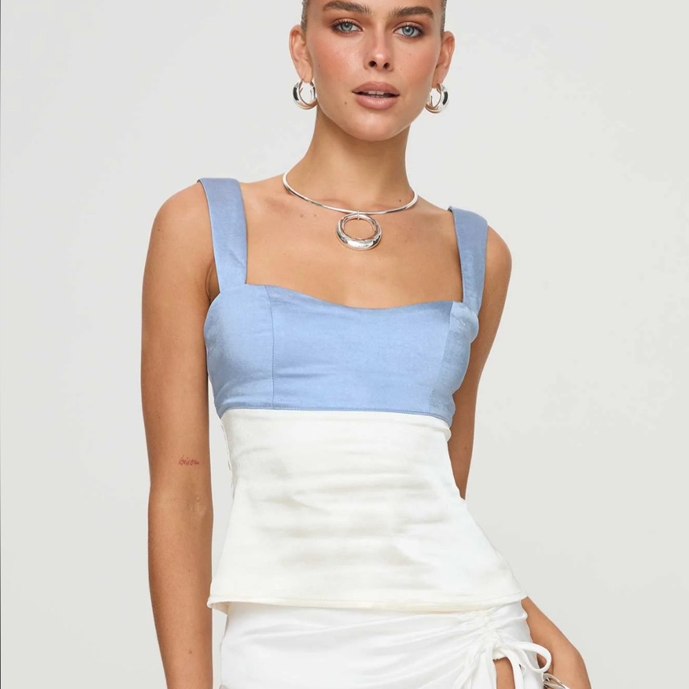 Princess Polly Chantell top blue white